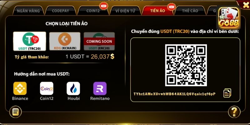 nạp tiền Go88